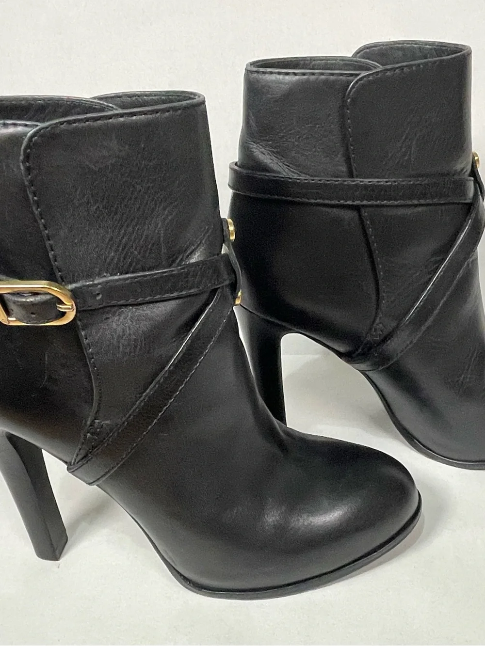 TORY BURCH | Dorese Black Leather High-Heel Stiletto Ankle Boots | 6.5